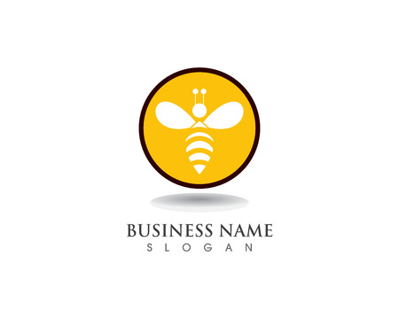 Bee Logo Template vector icon illustration designのイラスト素材