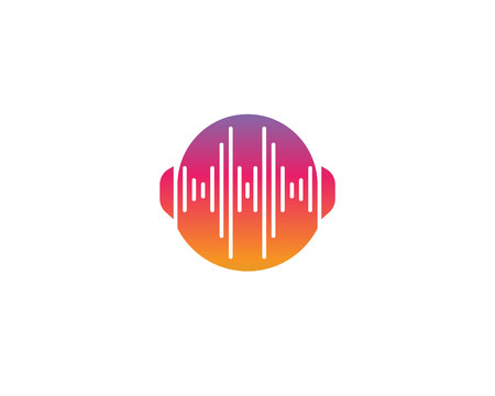 sound wave ilustrationのイラスト素材