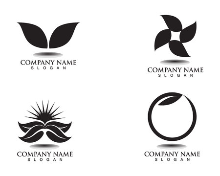 leaf green nature icon and symbol template Vectorのイラスト素材