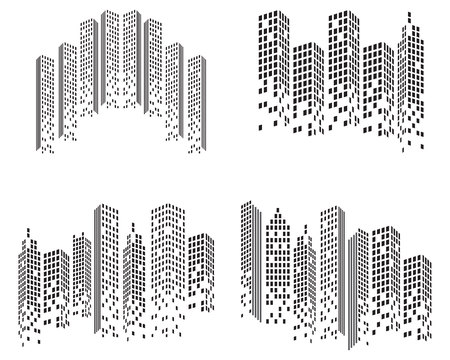 Modern City skyline vector illustration in flat designのイラスト素材