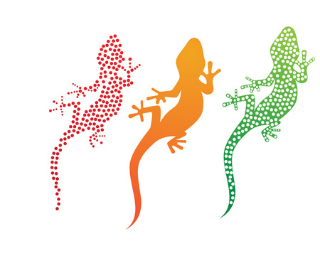 Lizard Chameleon Gecko Silhouette black vectorのイラスト素材
