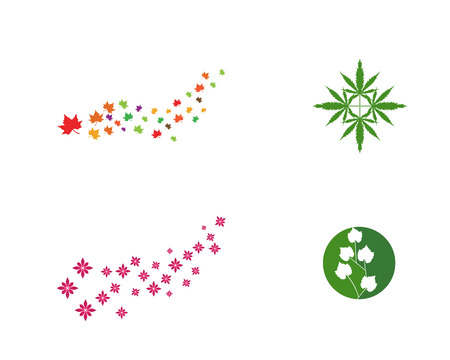 floral patterns icon and symbols on a white backgroundのイラスト素材
