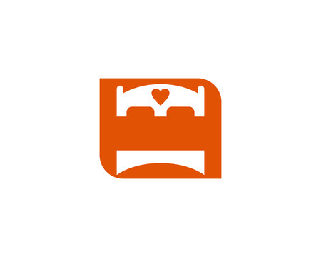 Bed symbol hotel businessのイラスト素材