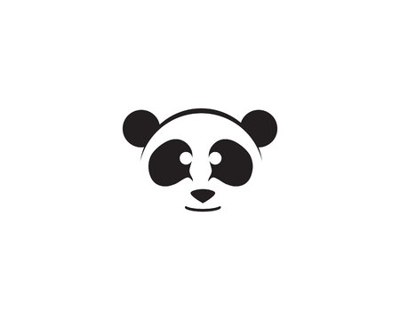 panda black and white head vectorのイラスト素材