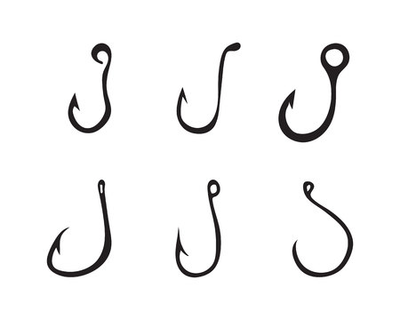 Fishing hooks vector imageのイラスト素材