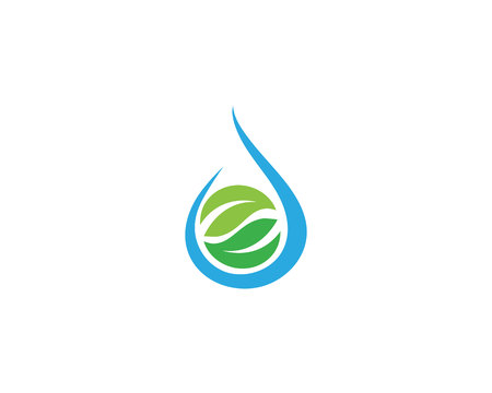 Water drop and leaf Template vector illustration designのイラスト素材