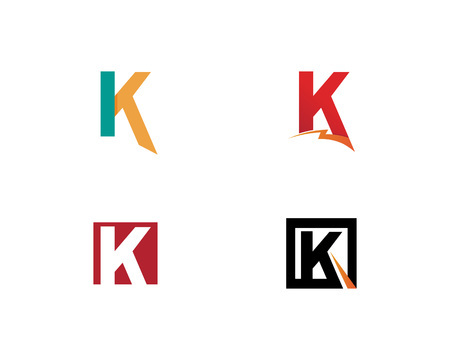 k letter k logo design and vectorのイラスト素材