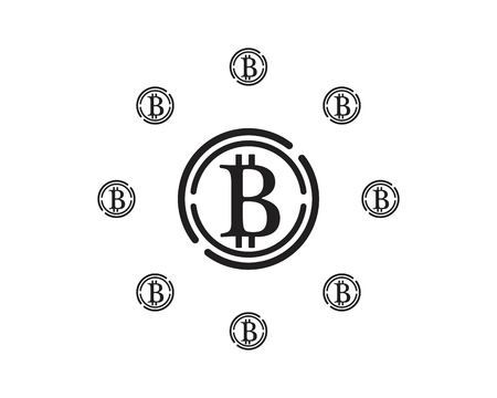 Bitcoin logo vector template moneyのイラスト素材