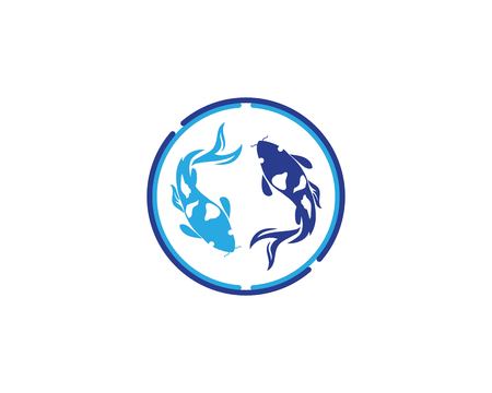 carp koi design on white background. Animal. Fish Icon. Underwater. Easy editable layered vector illustrationのイラスト素材