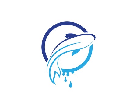 carp koi design on white background. Animal. Fish Icon. Underwater. Easy editable layered vector illustrationのイラスト素材