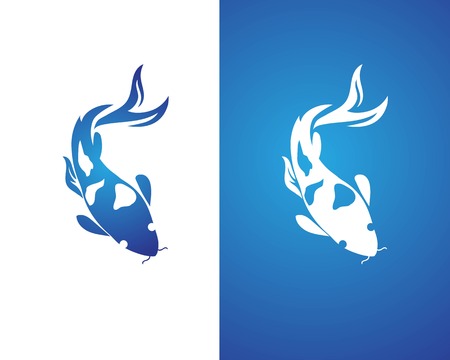 carp koi design on white background. Animal. Fish Icon. Underwater. Easy editable layered vector illustrationのイラスト素材