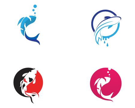 carp koi design on white background. Animal. Fish Icon. Underwater. Easy editable layered vector illustrationのイラスト素材