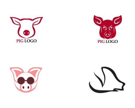 Pig head logo animal vectorのイラスト素材