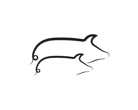 Pig head logo animal vectorのイラスト素材