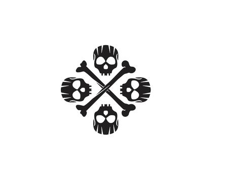 Skull head logo and symbol vectorのイラスト素材