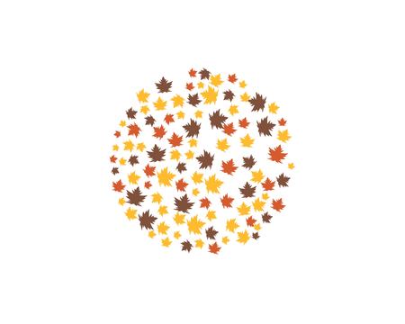 autumn leaf logo vector iconのイラスト素材
