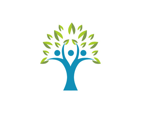 Tree people Human character logo sign illustration vector designのイラスト素材
