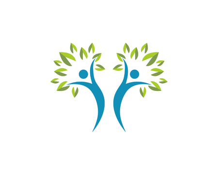 Tree people Human character logo sign illustration vector designのイラスト素材