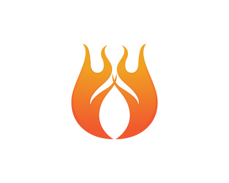 Fire flame Logo Template vector icon Oil, gas and energy logo conceptのイラスト素材