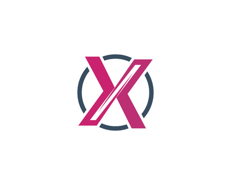 X Letter Logo Template vector icon illustration designのイラスト素材