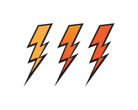 Lightning bolt flash thunderbolt icons vectors