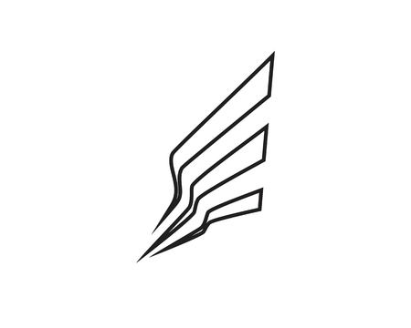 Wing black Logo Template vector illustration designのイラスト素材
