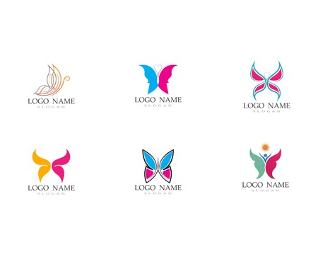 Butterfly logo and symbol Vector designのイラスト素材