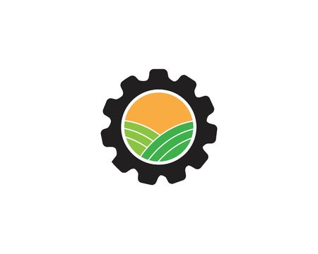 gear green Tree leaf ecology nature element vectorのイラスト素材