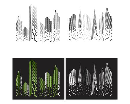 Modern City skyline . city silhouette. vector illustration in flat designのイラスト素材