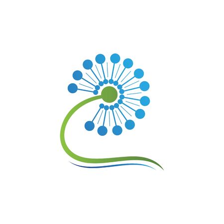 Dandelion flower logo vector templateのイラスト素材