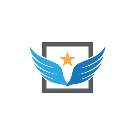 Wing Falcon Logo Template vector illustration designのイラスト素材