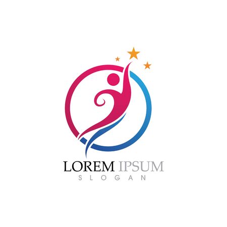 Human character logo sign illustration vector designのイラスト素材