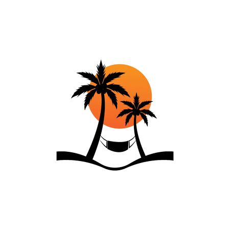 Palm tree summer logo template vector illustrationのイラスト素材