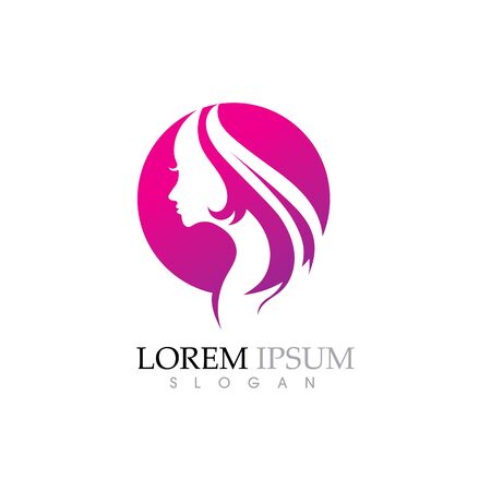 Beauty Women face silhouette character Templateのイラスト素材