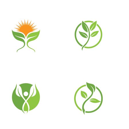 Leaf Logo vector Templateのイラスト素材