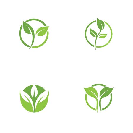 Leaf Logo vector Templateのイラスト素材