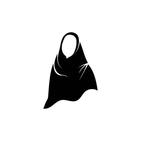 Hijab women black silhouette vector icons appのイラスト素材
