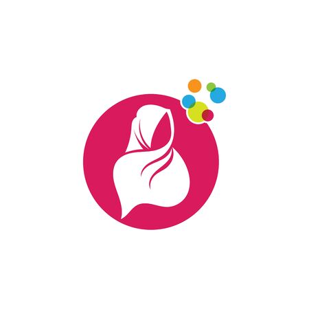 Hijab women black silhouette vector icons appのイラスト素材