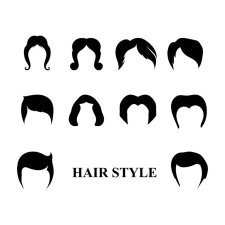 Hair wave logo vector icon template illustration lineのイラスト素材