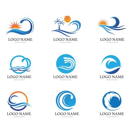 Water wave icon vector illustration design logoのイラスト素材