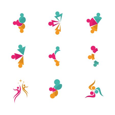 Community, network and social icon design templateのイラスト素材