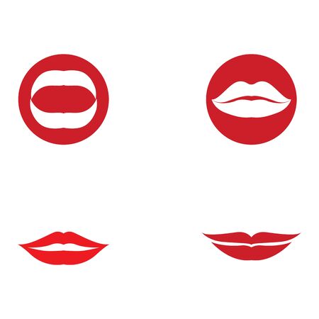 Lips icon cosmetic logo vector templateのイラスト素材