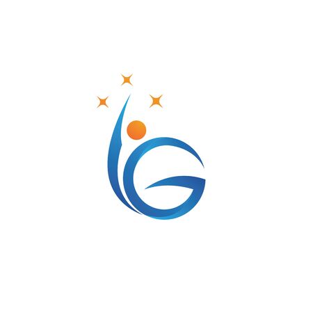 Green people health letter g logoのイラスト素材