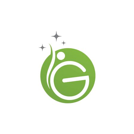 Green people health letter g logoのイラスト素材