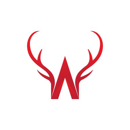 Deer antler horn  ilustration vector templateのイラスト素材