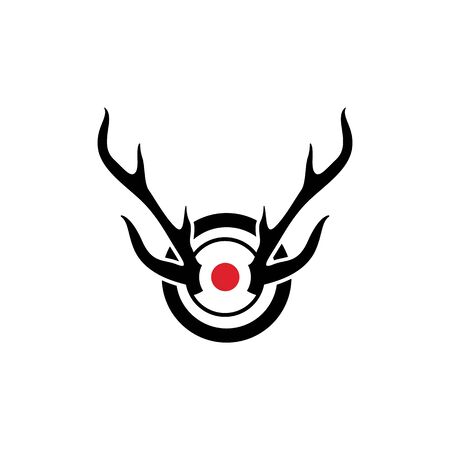 Deer antler horn  ilustration vector templateのイラスト素材