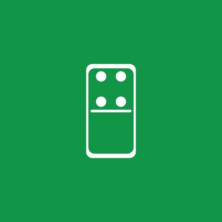 white dominoes card in green baground vector symbolのイラスト素材