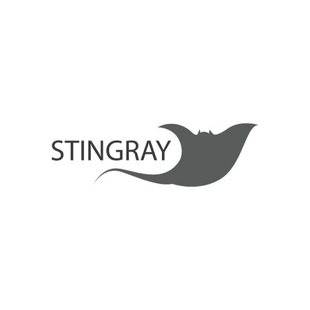 Stingray logo ilustration vector flat design templateのイラスト素材
