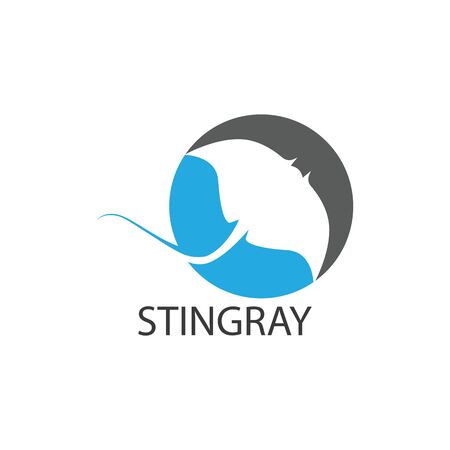 Stingray logo ilustration vector flat design templateのイラスト素材