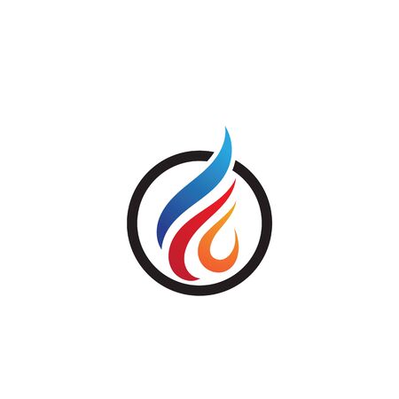 Fire flame Template vector icon Oil, gas and energy conceptのイラスト素材